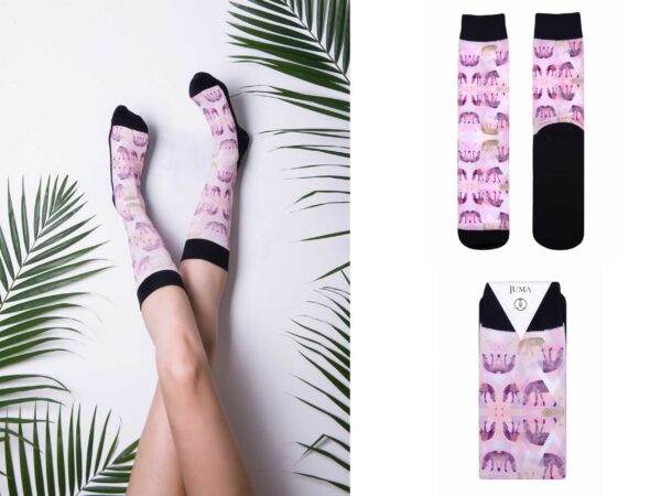 Unisex Pink Zebra Triangles Socks - Image 4