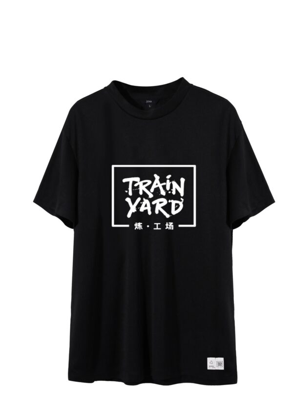 train yard | printed | t-shirt | black | sustainable fashion | green fashion | recycled rpet fashion | sustainable design