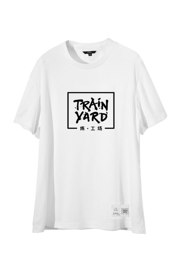 train yard | printed | t-shirt | white | sustainable fashion | green fashion | recycled rpet fashion | sustainable design
