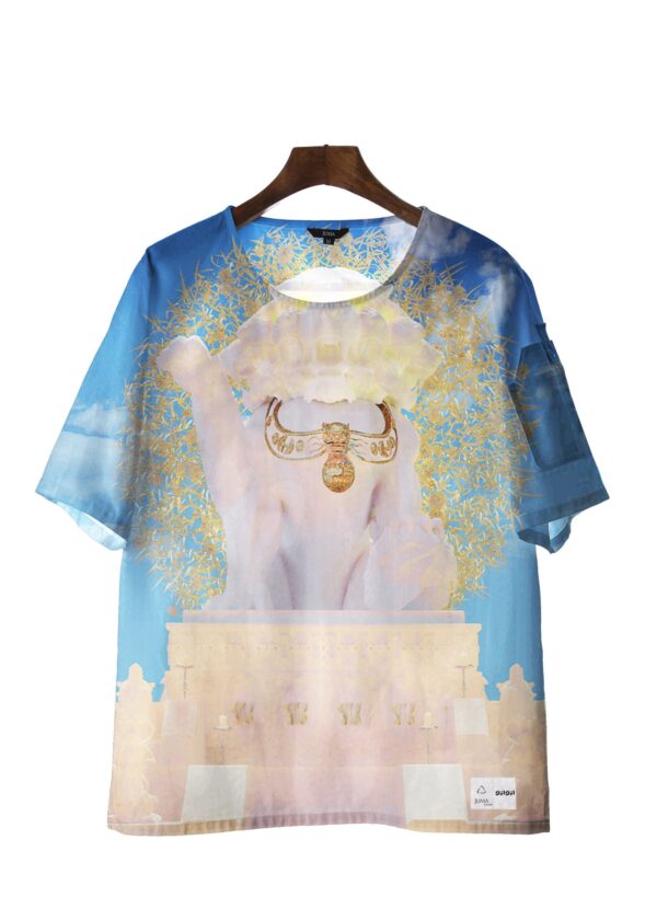 dada | silk | print 3 |short sleeve top| WHITE | sustainable fashion | green fashion | recycled rpet fashion | sustainable design