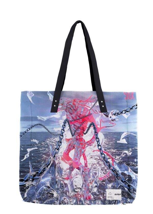 dada | SILK X DADA | print 2| tote bag| black | sustainable fashion | green fashion | recycled rpet fashion | sustainable design