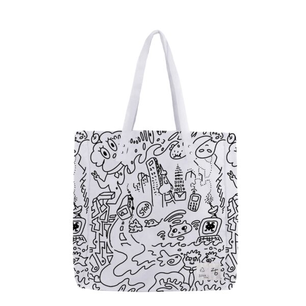 zb | print | TOTE BAG | WHITE | sustainable fashion | green fashion | recycled rpet fashion | sustainable design