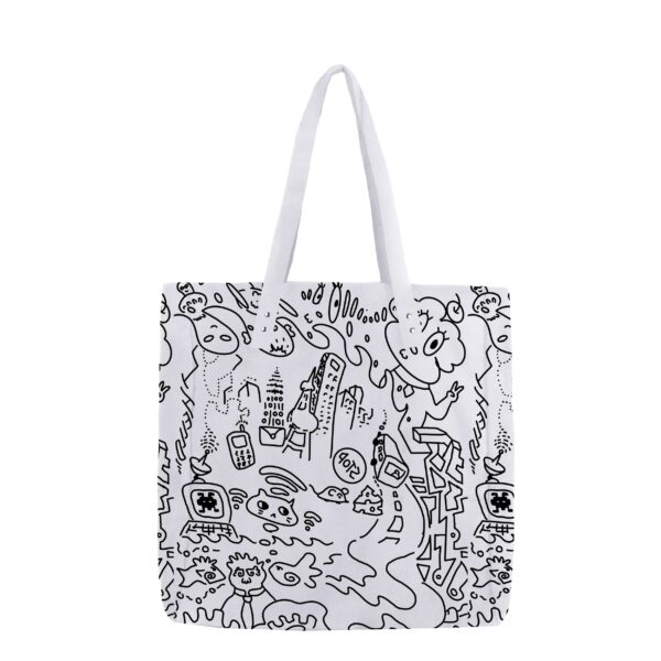 zb | print | TOTE BAG | WHITE | sustainable fashion | green fashion | recycled rpet fashion | sustainable design