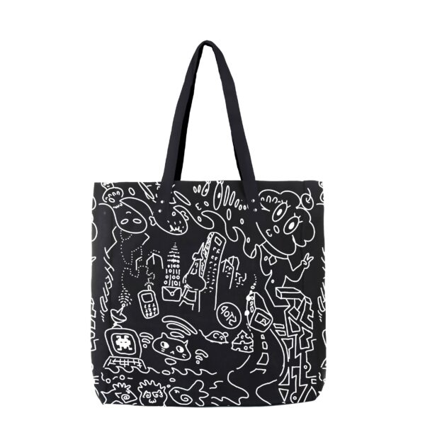 zb | print | TOTE BAG | BLACK | sustainable fashion | green fashion | recycled rpet fashion | sustainable design