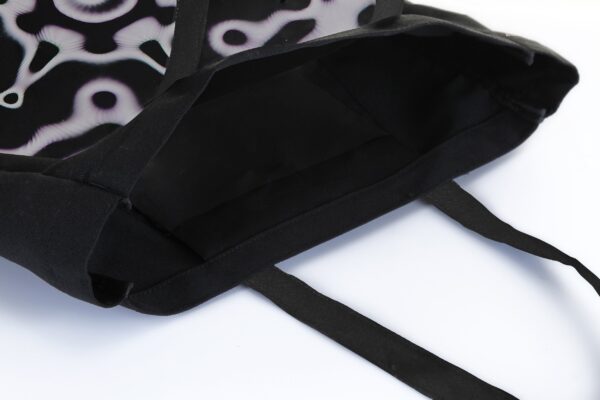 llnd | printed | tote | black | sustainable fashion | green fashion | recycled rpet fashion | sustainable design