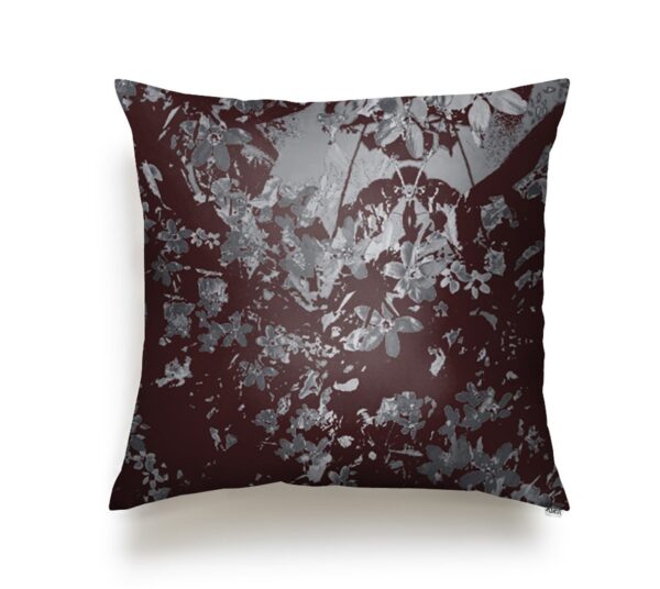 juma|flower|printed| pillow |silver| sustainable fashion | green fashion | recycled rpet fashion | sustainable design