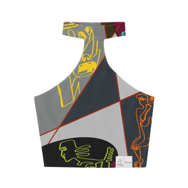 Juma | reynard | print3 | halter | crop | top | GREY | sustainable fashion | green fashion | recycled rpet fashion | sustainable design