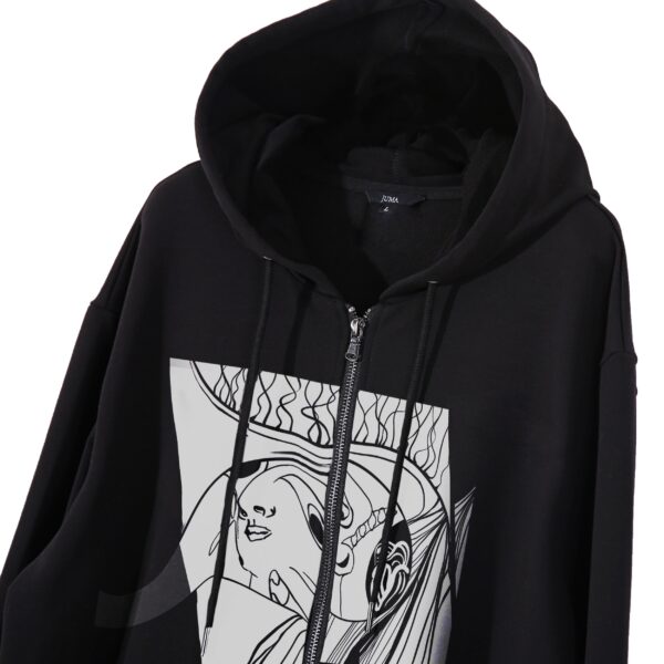 Reynard | print 2 | zip-up | hoodie | black | sustainable fashion | green fashion | recycled rpet fashion | sustainable design