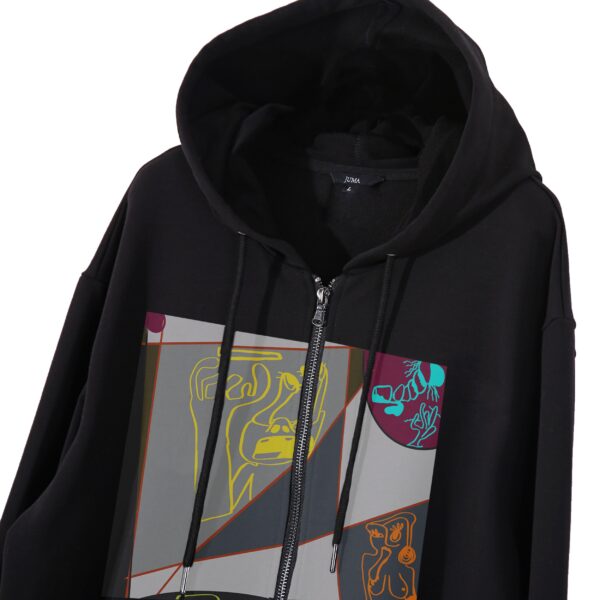 Reynard | print 3 | zip-up | hoodie | black | sustainable fashion | green fashion | recycled rpet fashion | sustainable design