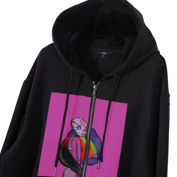 Reynard | print 5 | zip-up | hoodie | black | sustainable fashion | green fashion | recycled rpet fashion | sustainable design