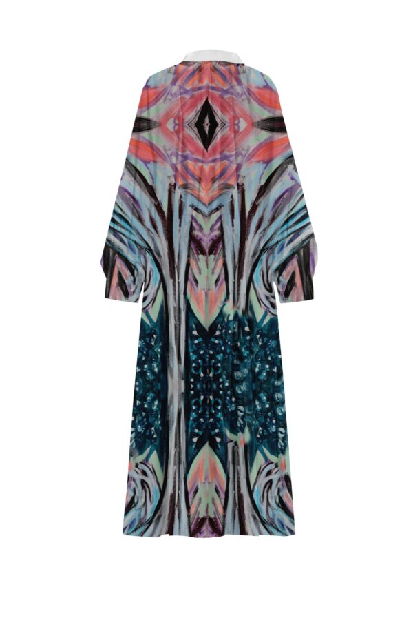 Juma | Nigel Nolan | long sleeve | dress | Floral pour Moonlight | printed | white | sustainable fashion | green fashion | recycled rpet fashion | sustainable design