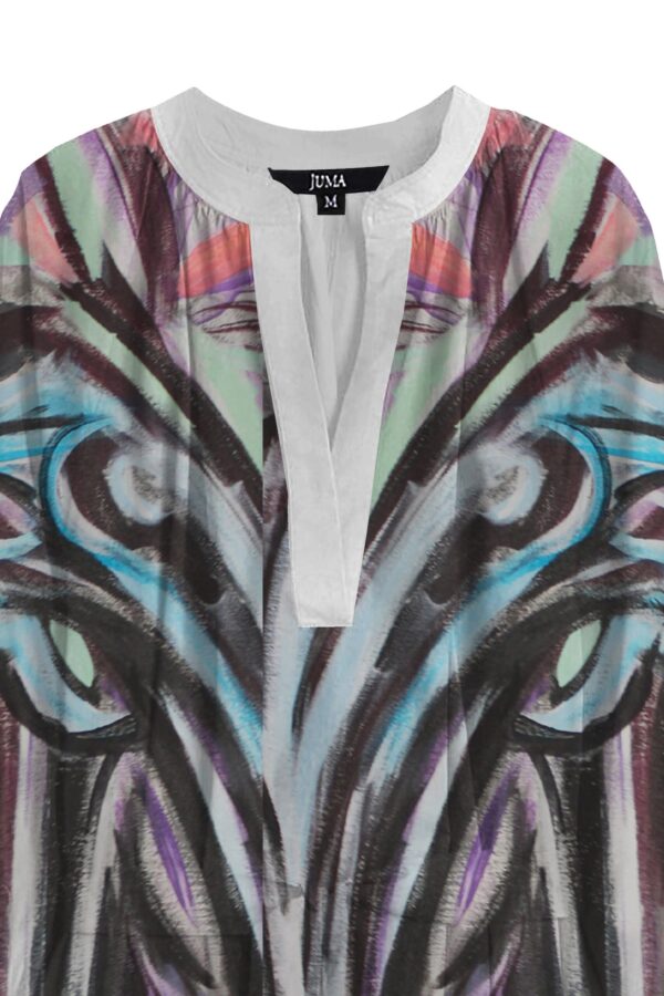 Juma | Nigel Nolan | long sleeve | dress | Floral pour Moonlight | printed | white | sustainable fashion | green fashion | recycled rpet fashion | sustainable design