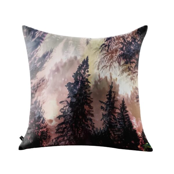 juma|Moonrise Kingdom Dawn mash-up Birch Hill|print| pillow |black| sustainable fashion | green fashion | recycled rpet fashion | sustainable design