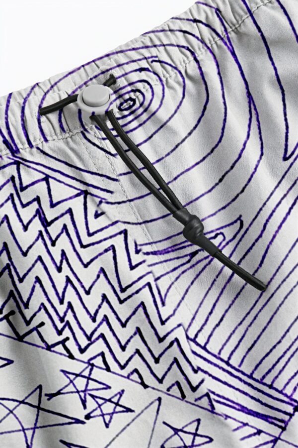 huan he | printed | parachute pants | violet | sustainable fashion | green fashion | recycled rpet fashion | sustainable design