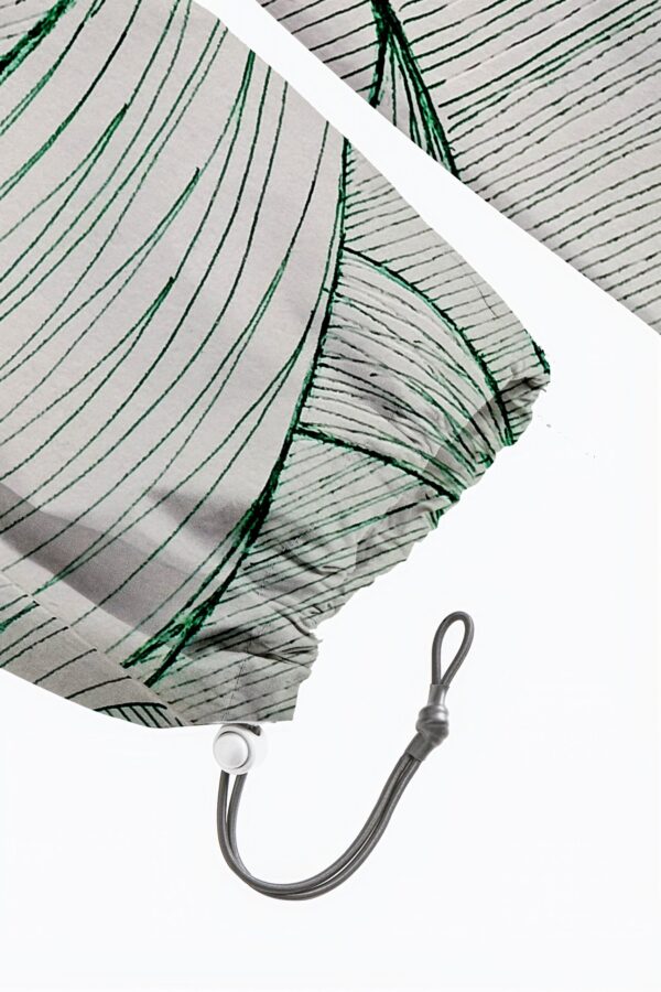 huan he | printed | parachute pants | green | sustainable fashion | green fashion | recycled rpet fashion | sustainable design