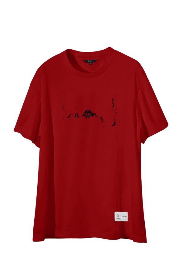 Shuhs Print 1 T-Shirt - 4 Recycled Water Bottles -Red