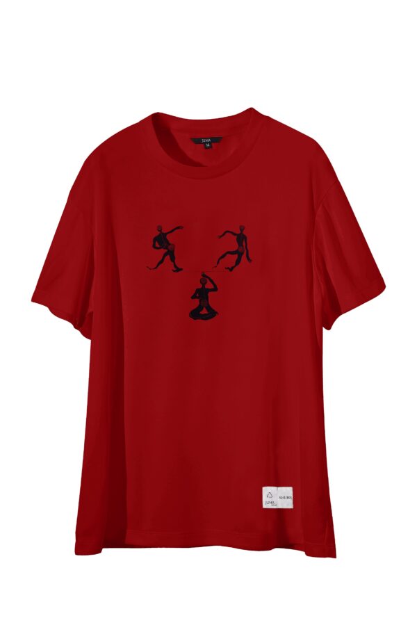 Shuhs Print 4 T-Shirt - 4 Recycled Water Bottles -Red