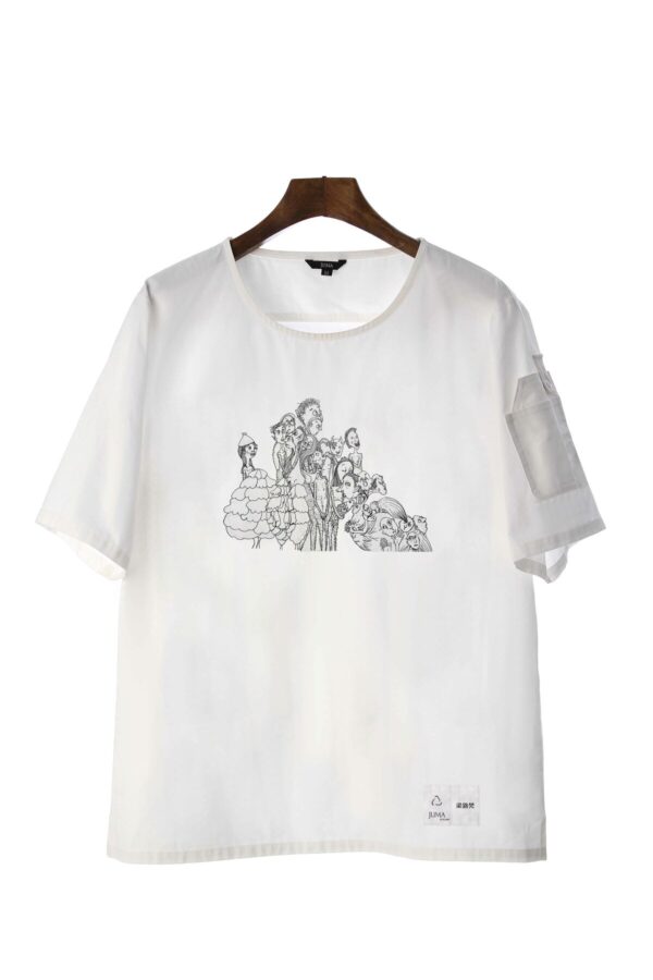 gefan liang | short sleeve | shirt | white | sustainable fashion | green fashion | recycled rpet fashion | sustainable design