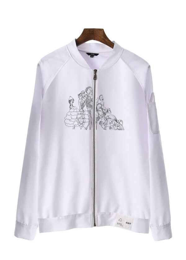 gefan liang | bomber jacket | white | sustainable fashion | green fashion | recycled rpet fashion | sustainable design
