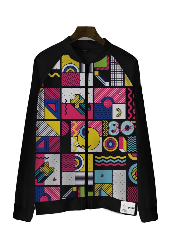 dada | DJ ozone | print | bomber | jacket | black | sustainable fashion | green fashion | recycled rpet fashion | sustainable design