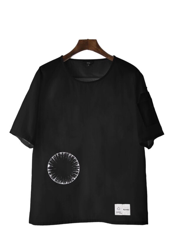 Karmay | dream catcher | printed | short sleeve shirt | black | sustainable fashion | green fashion | recycled rpet fashion | sustainable design