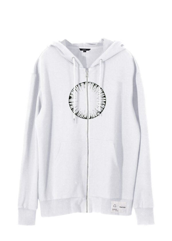 karmay | dream catcher | printed | hoodie | white | sustainable fashion | green fashion | recycled rpet fashion | sustainable design