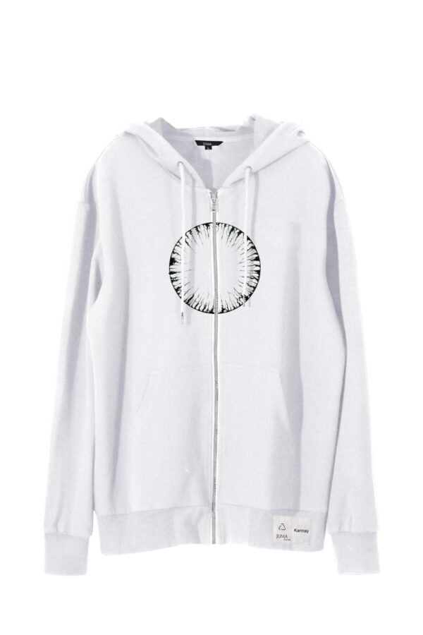 karmay | dream catcher | printed | hoodie | white | sustainable fashion | green fashion | recycled rpet fashion | sustainable design