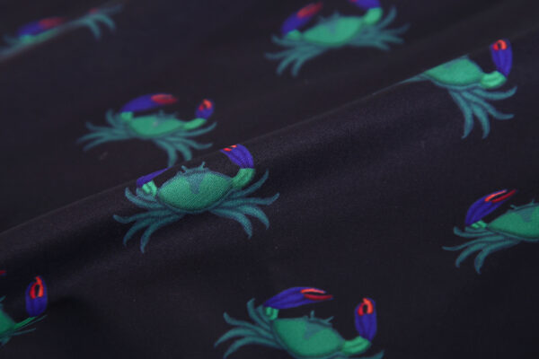 w-suzhou | mini crab | print | shorts | black | sustainable fashion | green fashion | recycled rpet fashion | sustainable design