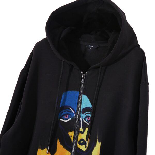 Reynard | print 1 | zip-up | hoodie | black | sustainable fashion | green fashion | recycled rpet fashion | sustainable design