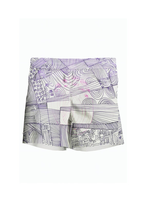 Juma | huan he| violet | shorts | sustainable fashion | green fashion | recycled rpet fashion | sustainable design