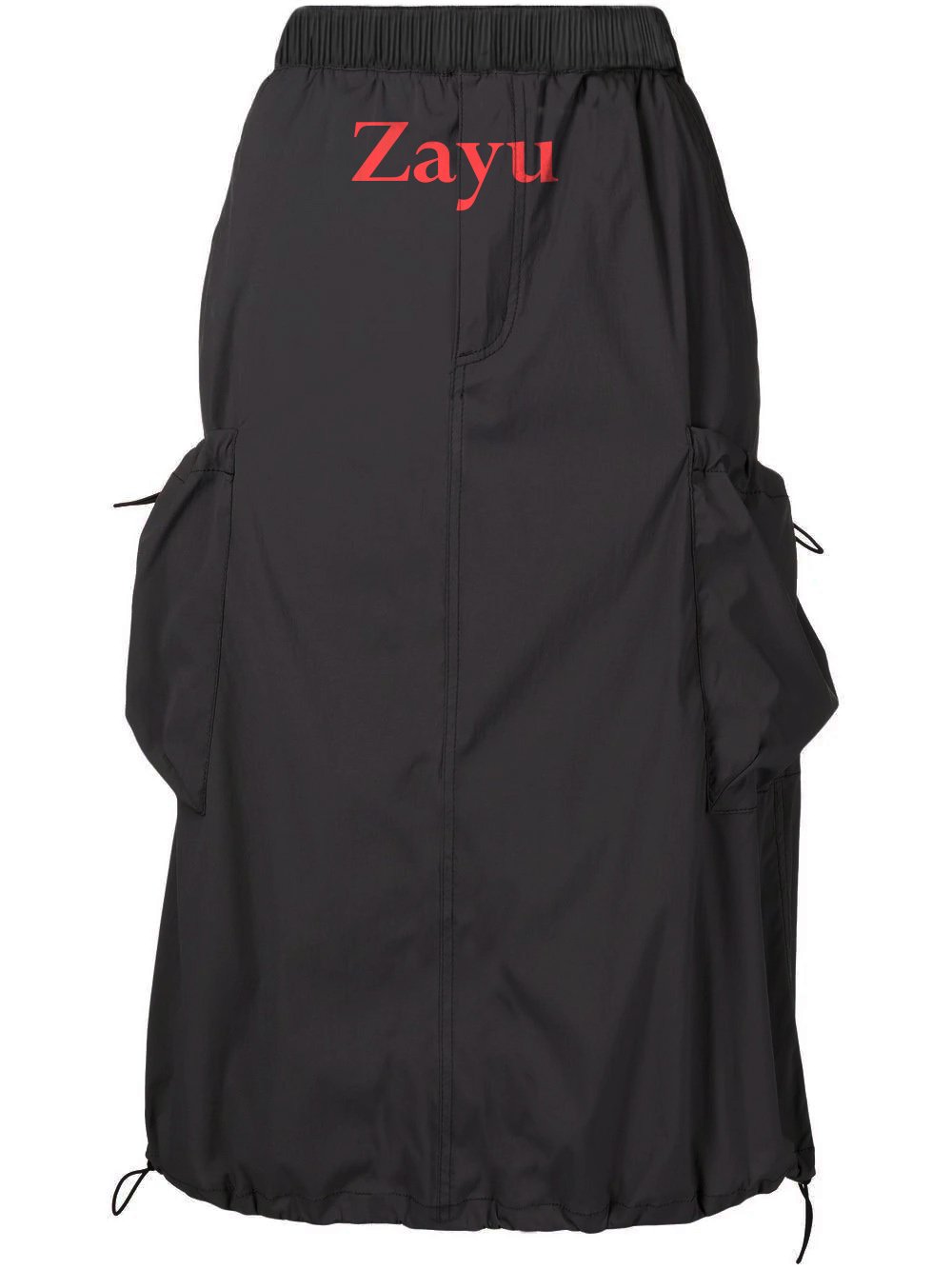 Zayu Print Cargo Skirt – 12 Recycled Water Bottles – Black – JUMA