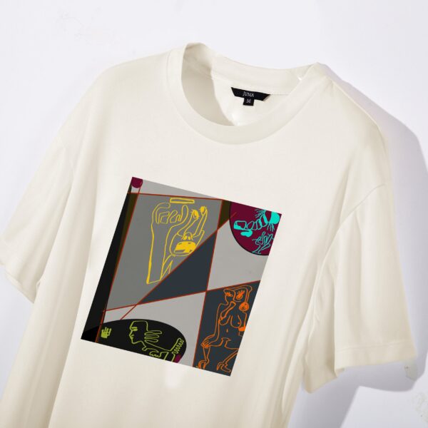 Juma | reynard | print 3 | t-shirt | cream | sustainable fashion | green fashion | recycled rpet fashion | sustainable design