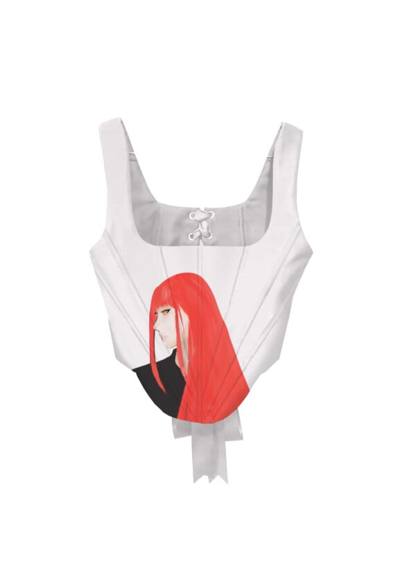 Juma| zayu | PRINT | CORSET | TOP | WHITE | sustainable fashion | green fashion | recycled rpet fashion | sustainable design