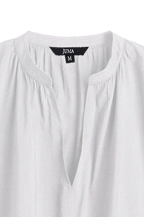 Juma | solid | Gathered | top | White | sustainable fashion | green fashion | recycled rpet fashion | sustainable design