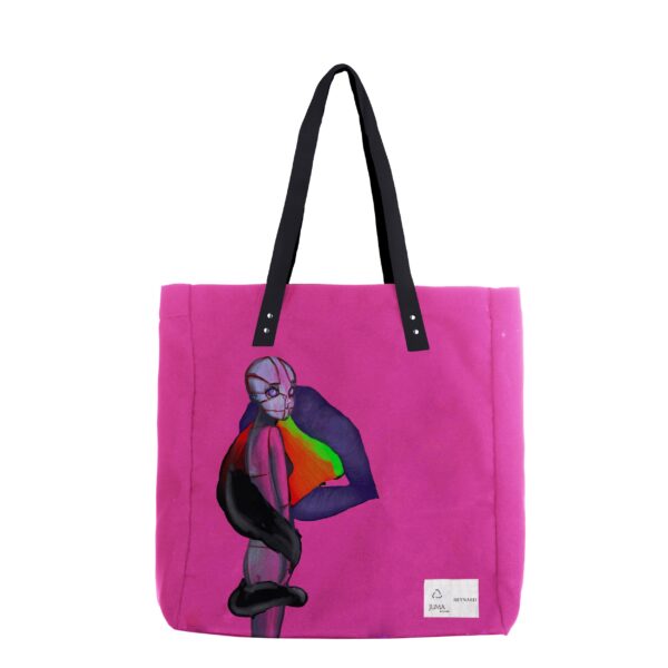 Juma | reynard| print 5 | tote bag | black | sustainable fashion | green fashion | recycled rpet fashion | sustainable design