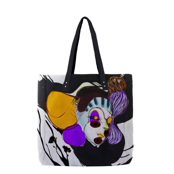 Juma | reynard| print 4 | tote bag | black | sustainable fashion | green fashion | recycled rpet fashion | sustainable design