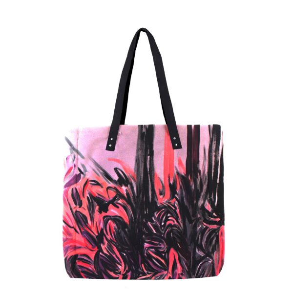 Juma | Nigel Nolan | tote bag | Flower for tragedy | print | PINK | sustainable fashion | green fashion | recycled rpet fashion | sustainable design