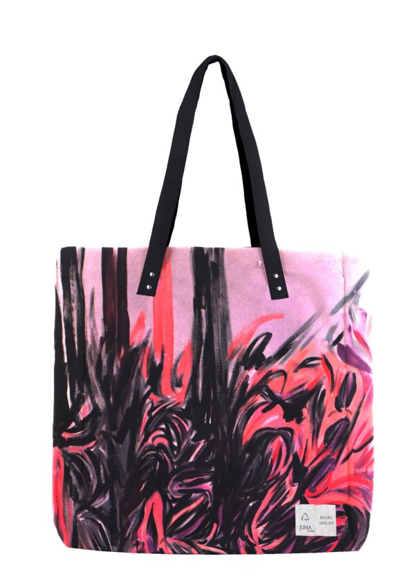Juma | Nigel Nolan | tote bag | Flower for tragedy | print | PINK | sustainable fashion | green fashion | recycled rpet fashion | sustainable design