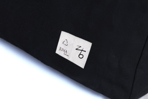 zb | fingers | print | tote | black | sustainable fashion | green fashion | recycled rpet fashion | sustainable design