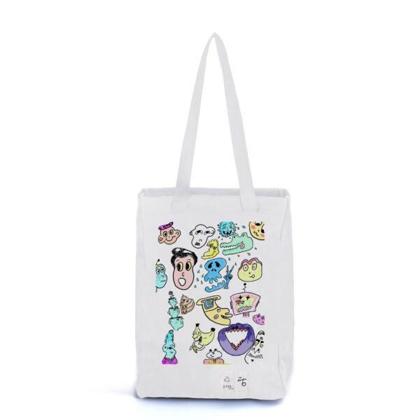 zb | aqua kitchen | print | tote | white | sustainable fashion | green fashion | recycled rpet fashion | sustainable design