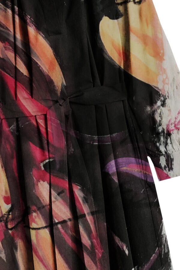 Juma | Nigel Nolan | long sleeve | dress | Flower for tragedy | printed | BLACK | sustainable fashion | green fashion | recycled rpet fashion | sustainable design