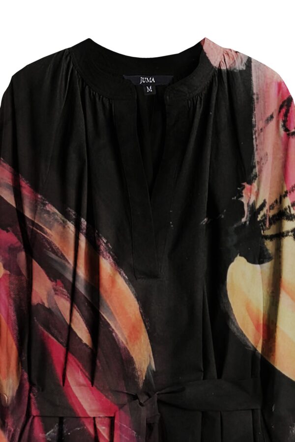 Juma | Nigel Nolan | long sleeve | dress | Flower for tragedy | printed | BLACK | sustainable fashion | green fashion | recycled rpet fashion | sustainable design