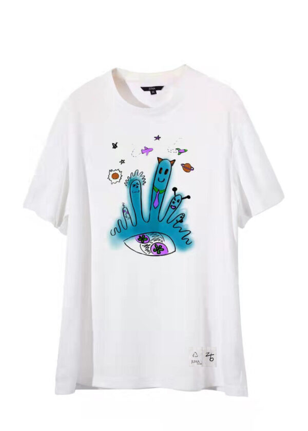 zb | fingers | t-shirt | white | sustainable fashion | green fashion | recycled rpet fashion | sustainable design