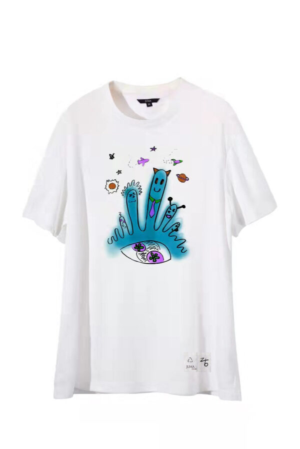 zb | fingers | t-shirt | white | sustainable fashion | green fashion | recycled rpet fashion | sustainable design