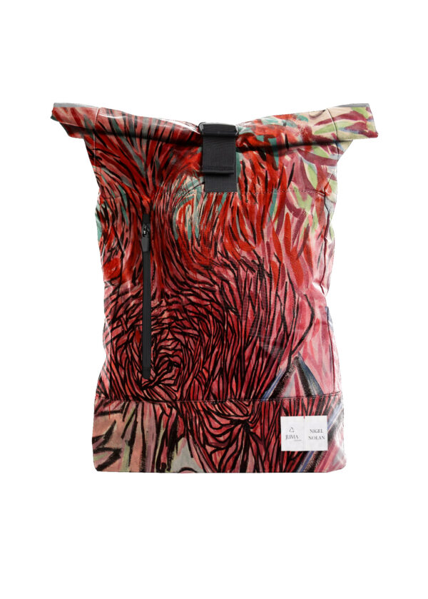 Juma | nigel nolan | | backpack | red | sustainable fashion | green fashion | recycled rpet fashion | sustainable design