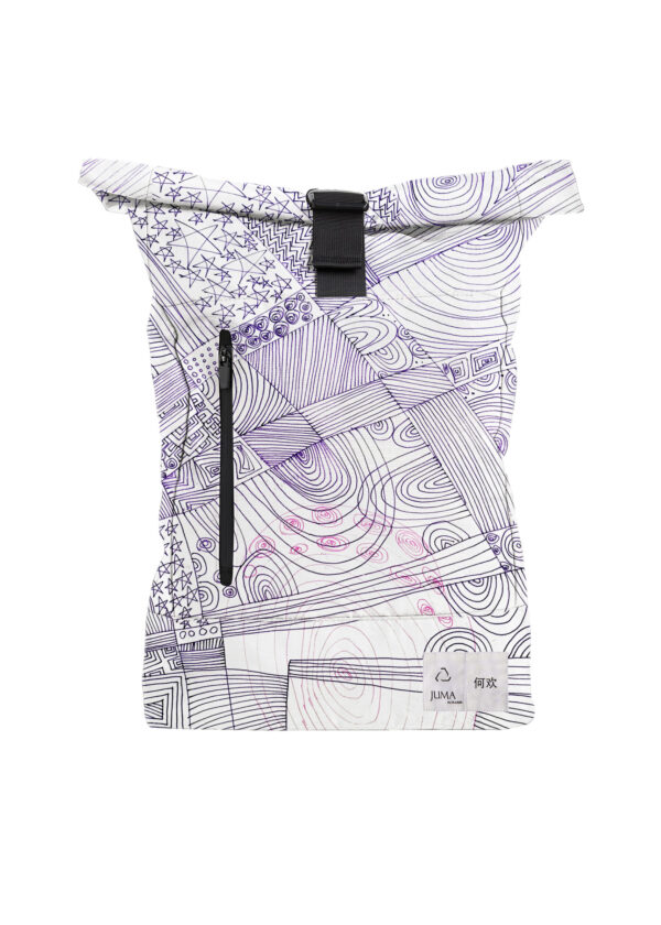 Juma | huan he| violet | backpack | sustainable fashion | green fashion | recycled rpet fashion | sustainable design