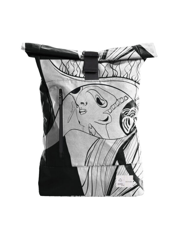 reynard | print 2 | white | backpack | sustainable fashion | green fashion | recycled rpet fashion | sustainable design