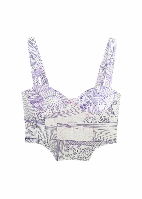 Juma | huan he| violet | Bustier TOP | sustainable fashion | green fashion | recycled rpet fashion | sustainable design