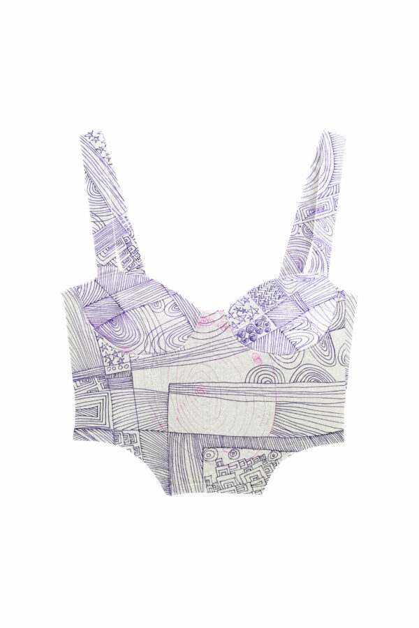 Juma | huan he| violet | Bustier TOP | sustainable fashion | green fashion | recycled rpet fashion | sustainable design