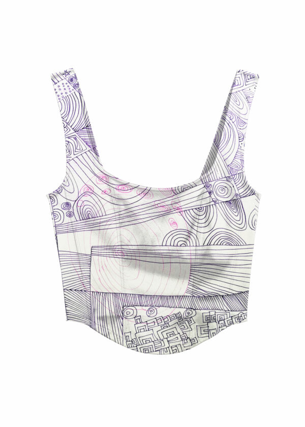 Juma | huan he| violet| corset top | sustainable fashion | green fashion | recycled rpet fashion | sustainable design
